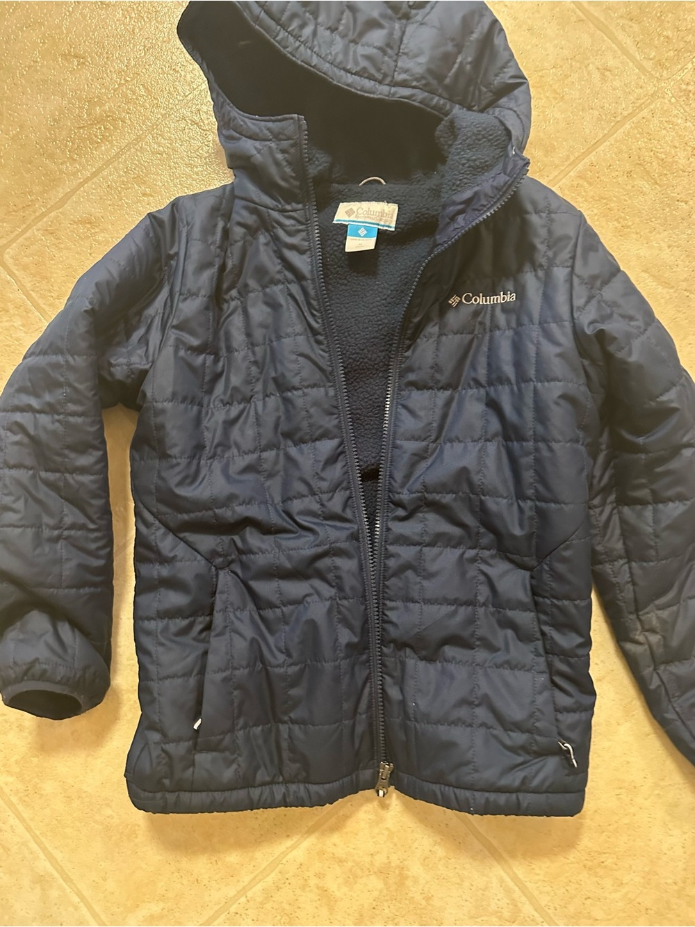 Columbia Kids' Navy Quilted Hooded Jacket